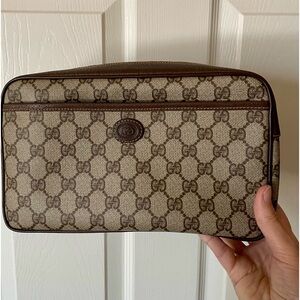 Gucci Large GG Canvas Cosmetic/Toiletry Case - Made in Italy